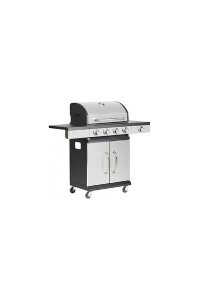Mercaton Garden barbecue, rectangular grill, gas, 4+1 burners, with wheels, lid, 120x48x110 cm, BBQ Forb