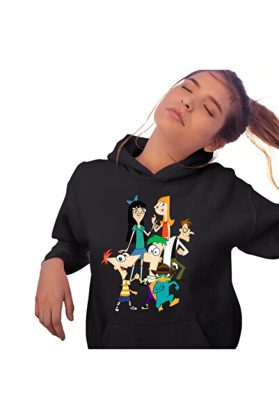 OEM Hanorac Femei Phinead Ferb Toata Trupa Desen Animat