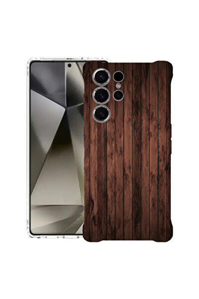 bestcase Carcasă spate antișoc pentru Samsung Galaxy S25 Ultra, lemn de nuc, ...