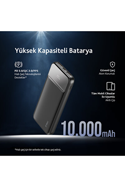 Ttec ReCharger LCD 10.000mAh PD 20W Taşınabilir Hızlı Şarj Aleti/Powerbank 2BB233S