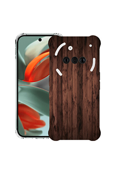 bestcase Carcasă spate antișoc pentru telefonul Nothing (3a), lemn de nuc, 19...