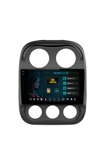 HUB64 Navigatie 2K Jeep Compass (2009-2016), 8GB RAM, Android 13, Octacore, S...