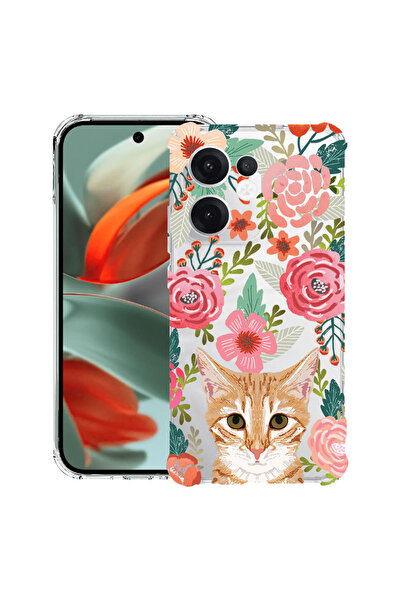 bestcase Carcasă spate antișoc pentru telefonul Nothing (3a), pisică și flori...