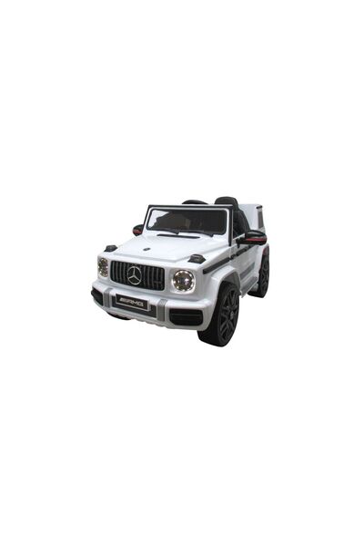 Mercaton Electric Ride-On Car with Remote, EVA Wheels, Leather Seat Mercedes G63 - White