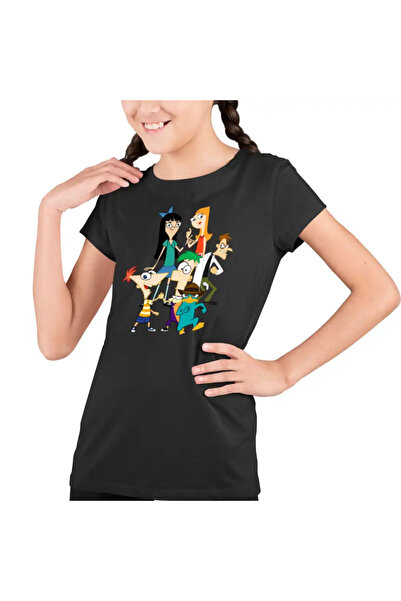 OEM Tricou Copii Fete Phinead Ferb Toata Trupa Desen Animat