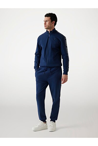 Guess MEN DARK BLUE NEW ARLO LONG PANT - ORGANIC CLEAR STR FLEECE 320 PANTS