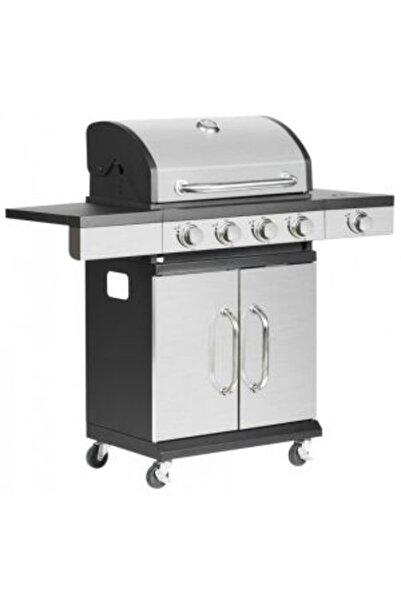Mercaton Garden barbecue, rectangular grill, gas, 4+1 burners, with wheels, lid, 120x48x110 cm, BBQ Forb
