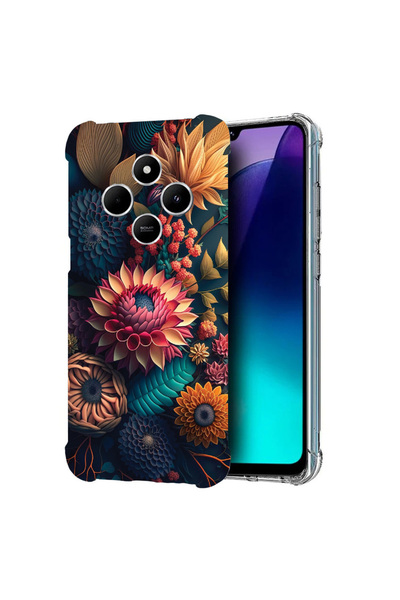 bestcase Carcasă spate antișoc pentru Poco C75 / Redmi 14C / A4, flori colora...