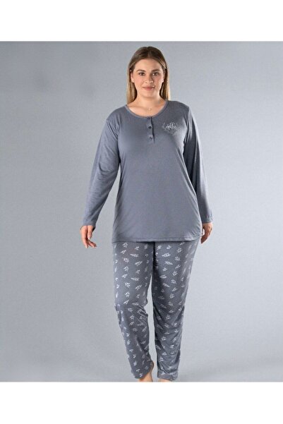 OMODAM Women`S Plus Size Long Sleeve Pajama Sets