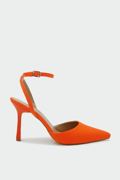 LamintaGlobal Sirius Orange Ankle Strap Women's Heeled Shoes