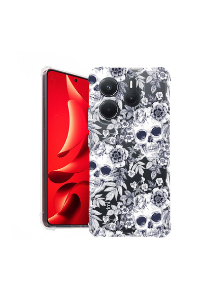 bestcase Carcasă spate antișoc pentru Xiaomi Redmi Note 14 4G, model craniu a...