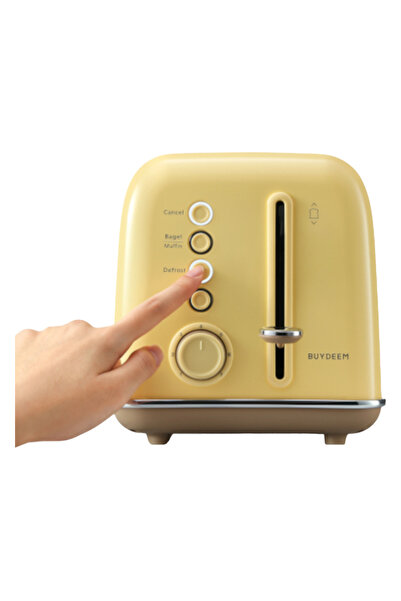 BUYDEEM DT620E Bread Toaster, 900W, 2 slots, 7 programs and levels, Indicators, Crumb tray, Yellow