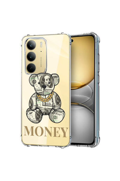 bestcase Carcasă spate antișoc pentru Realme 14x 5G, ursuleț de pluș cu bani,...