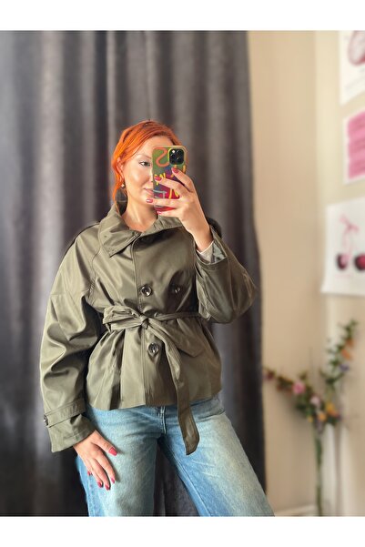 Tumtum Wear Su İtici Oversize Kuşaklı Trençkot