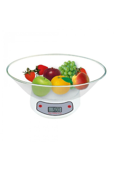 rosberg Kitchen scale with bowl R51651B, Up to 5 kg, LCD screen, White