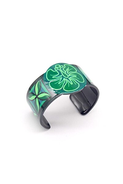 Pursehuit Brățară neagră, cu model floral, Adde C1