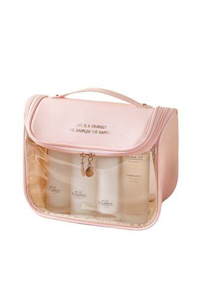 OEM Geantă cosmetică pliabilă elegantă, roz pudrat