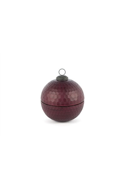 Mikasa Moor Bordo Kapaklı Cam Mum Sandal 12x13cm