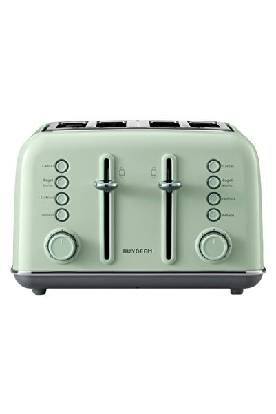 BUYDEEM DT640E Bread Toaster, 1800W, 4 Slots, 7 programs and levels, Indicators, Crumb Trays, Green