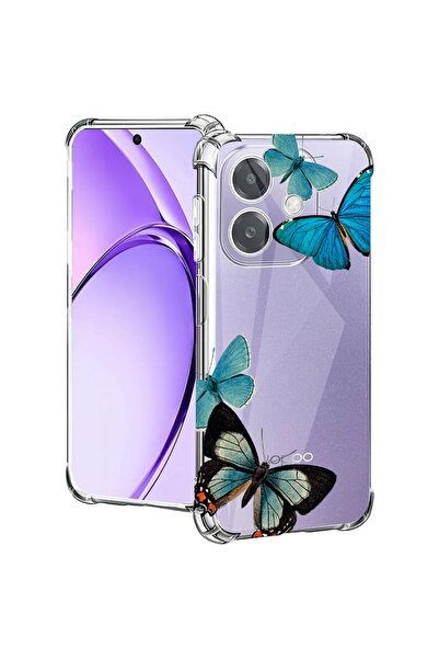 bestcase Carcasă spate antișoc pentru Oppo A60 5G / A40 / A40M, fluturi albaș...