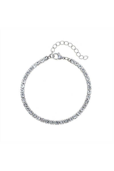 Pursehuit Brățară tenis argintiu, realizată din oțel inoxidabil, suflată cu a...