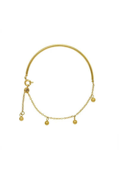 Pursehuit Brățară aurie, din oțel inoxidabil, suflată cu aur de 18k, cu bile ...