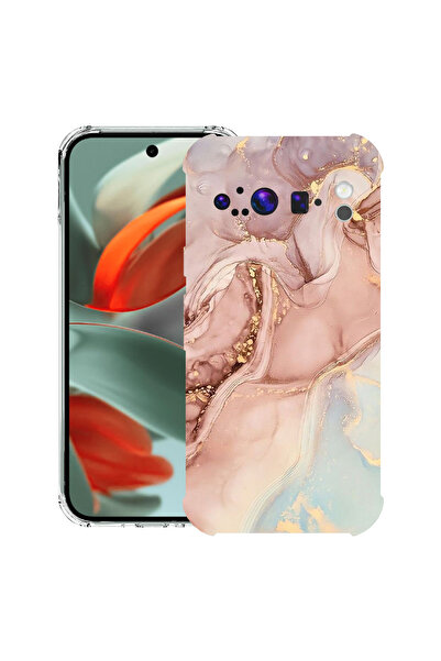 bestcase Carcasă spate antișoc pentru Google Pixel 9 Pro XL, roz marmoră, 194...