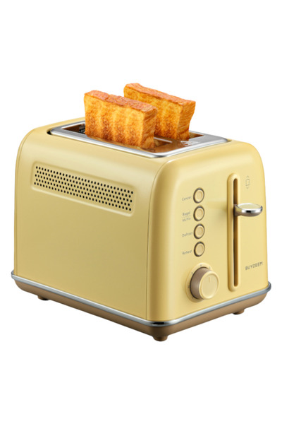 BUYDEEM DT620E Bread Toaster, 900W, 2 slots, 7 programs and levels, Indicators, Crumb tray, Yellow