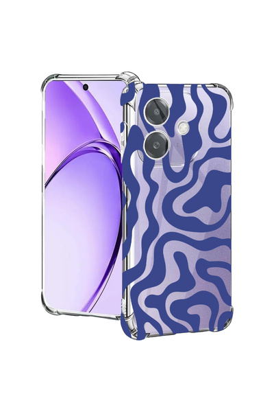 bestcase Carcasă spate antișoc pentru Oppo A60 5G / A40 / A40M, linie abstrac...