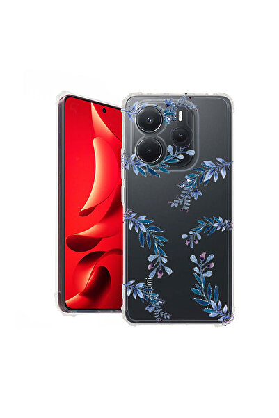 bestcase Carcasă spate antișoc pentru Xiaomi Redmi Note 14 4G, flori albastre...