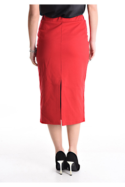 OEM Midi pencil skirt with crepe back - Red
