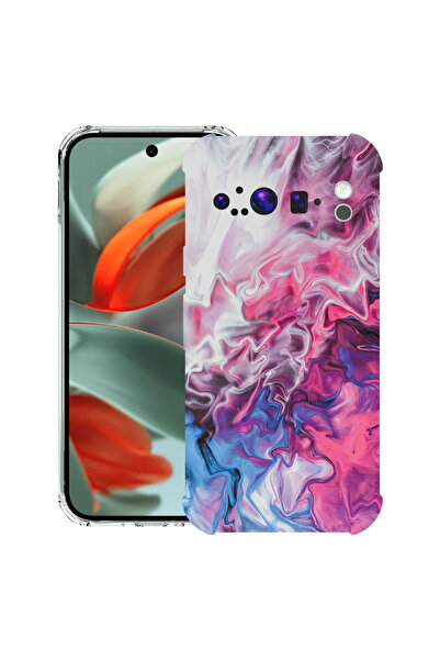 bestcase Carcasă spate antișoc pentru Google Pixel 9 Pro XL, roz marmorat și ...