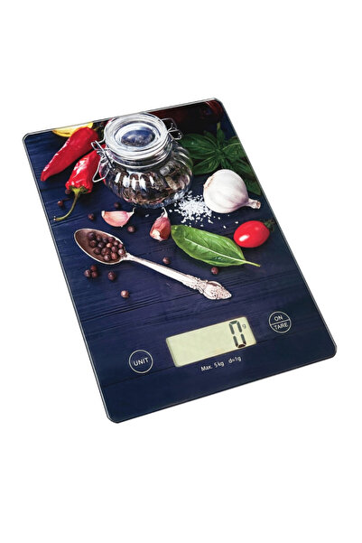 Voltz Cântar de bucătărie Oliver OV51651KD Ardei, 5 kg, TARA, Sticlă, Ardei, ...