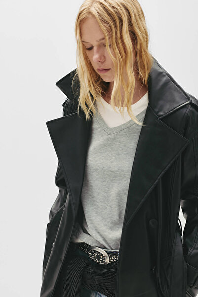 Pull & Bear Faux leather trench coat