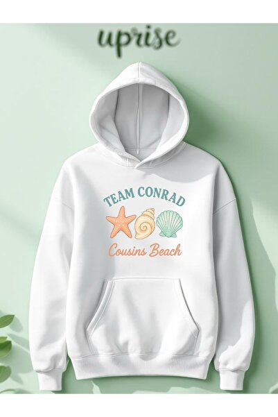 Vordevia Hanorac Team Conrad cu imprimeu din bumbac cu 3 fire O supradimensionat