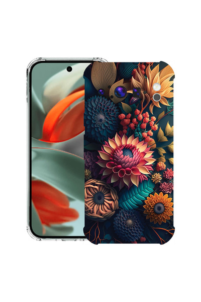 bestcase Carcasă spate antișoc pentru Google Pixel 9 Pro XL, flori colorate, ...