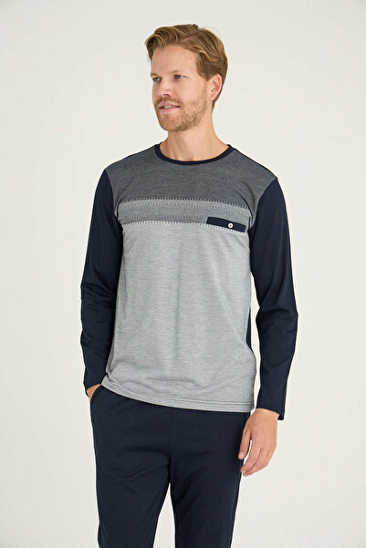 KLY Men's Midi Collar Pajama Set Comfortable Sleep Stylish Design