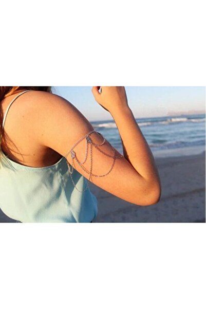 Pursehuit Brățară culoare argintie cu lanțuri și frunze, Elsia C6