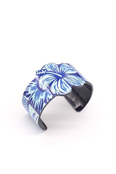 Pursehuit Brățară neagră, cu model floral, Addy C1