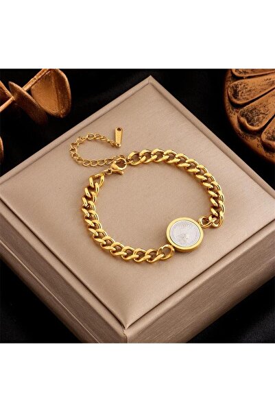 Pursehuit Χρυσό βραχιόλι, κατασκευασμένο από ανοξείδωτο ατσάλι, φυσητό με χρυ...