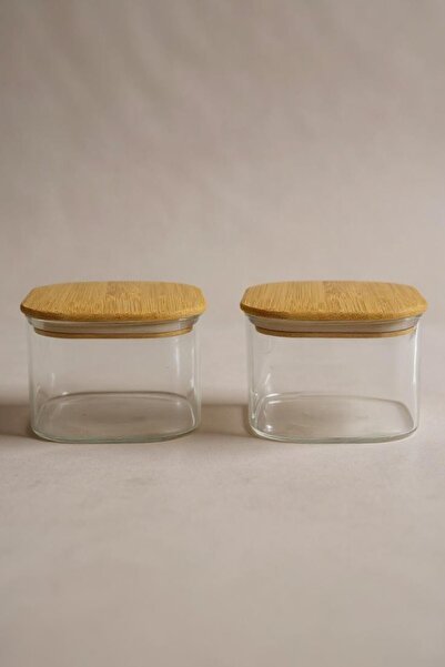 Kitchen Way 2'li Bambu Conta Kapaklı Kavanoz