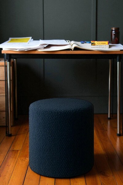 Zinnet Design Floransa Yumuşak Teddy Peluş Kumaş Silindir Bench Puf Makyaj Ma...