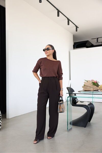 Özge Özgenç High Waist Basic Trousers