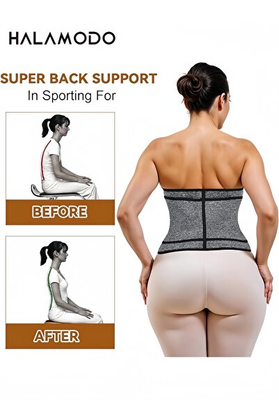 HALAMODO Waist Trainer for Women, Workout Plus Size Trimmer Belt Sauna Sweat Corset Cincher with Zipper