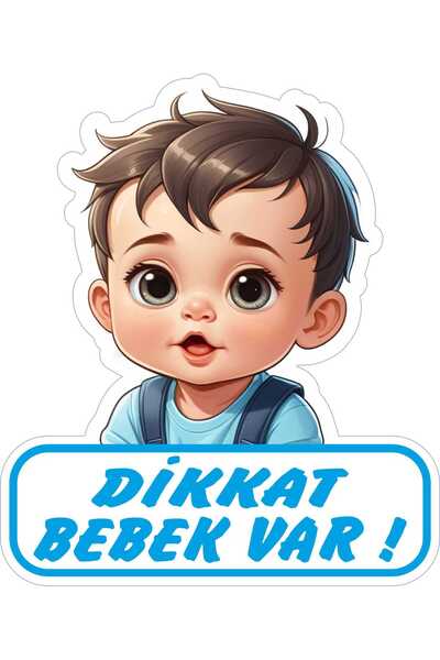 Altınuç Art Design 17x20 Cm Dikkat Bebek Var V4 Sticker Laptop Kask Araba Mot...
