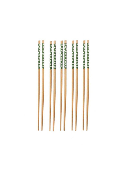 PUFO Set of 5 pairs of bamboo sushi chopsticks, 22 cm, brown/green