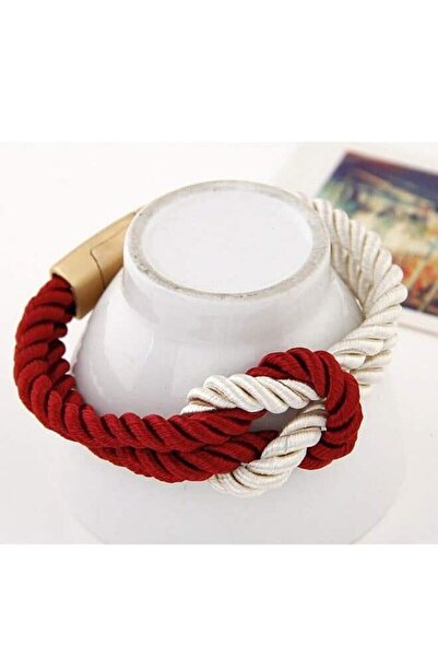 Pursehuit Brățară împletită, roșie, cu nod marinaresc, Eleanor C1