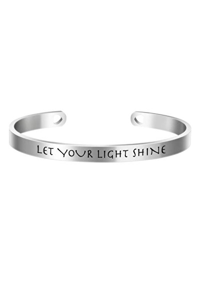 Pursehuit Brățară argintie, reglabilă, gravată Lasă lumina ta să strălucească C1