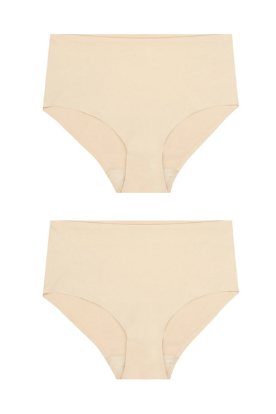 Ladytime 2-Piece Women's High Waist Laser Cut Bato Panties – Non-Marking, Seamless, Comfortable Underwear - 308