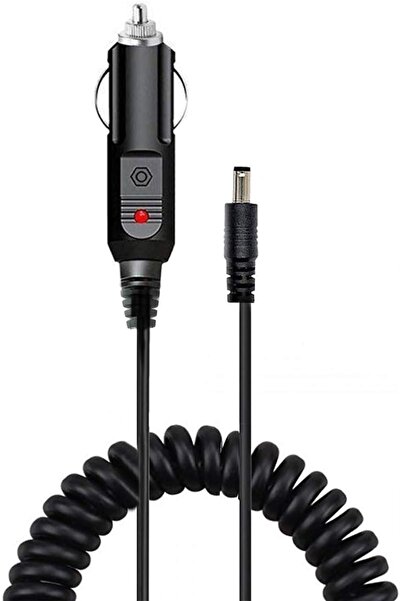12V 2A Spiral Kablolu Çakmak Şarj Aleti 5.5x2.5mm Uçlu Sigortalı Çok Amaçlı Oto Çakmak Adaptörü